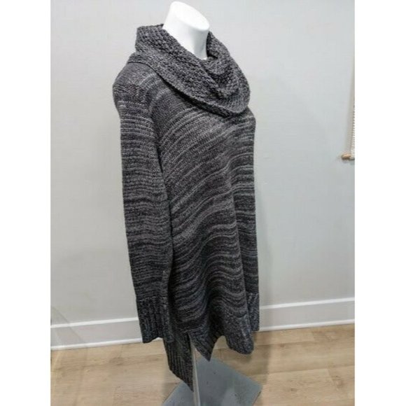 Sympli Womens Size Large Sweater Dress Pullover Gray Cowl Neck Side Slits Canada - Picture 6 of 10